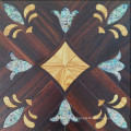 Features Unique Shell Flower Inlay Solid Wood Parquet Flooring